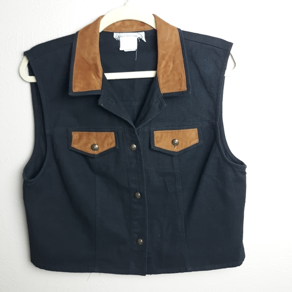 black denim vest metal